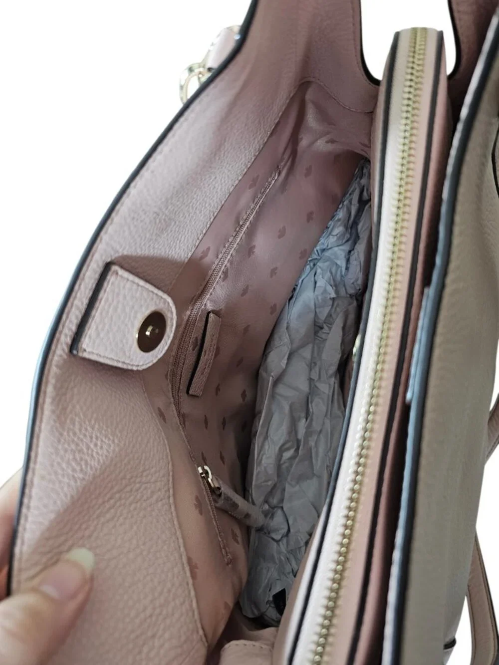 Kate Spade Leather Jackson Med triple Compartment Shoulder Bag Baby Pink New